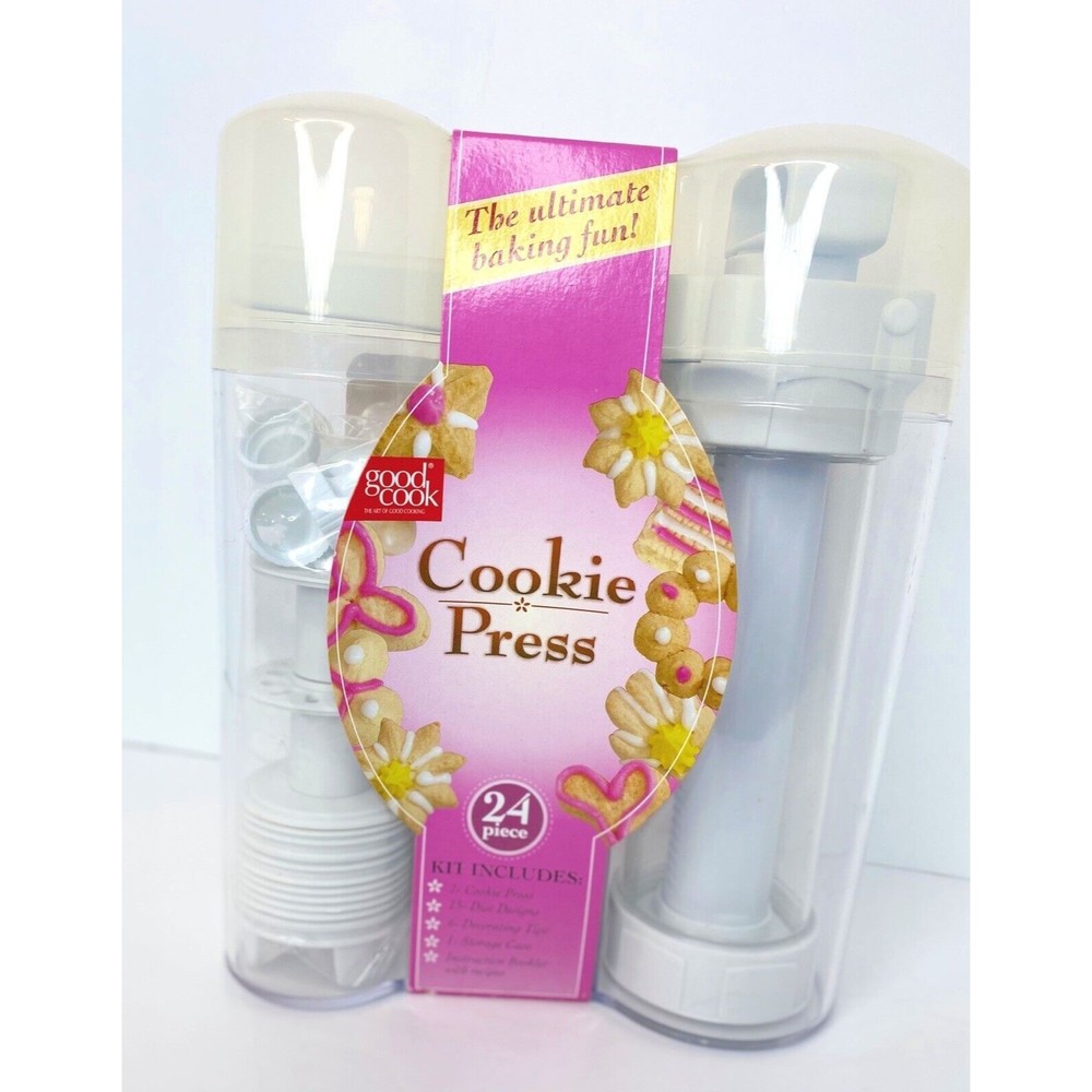 Cookie Press Good Cook 24 Piece Kit + Storage Case.